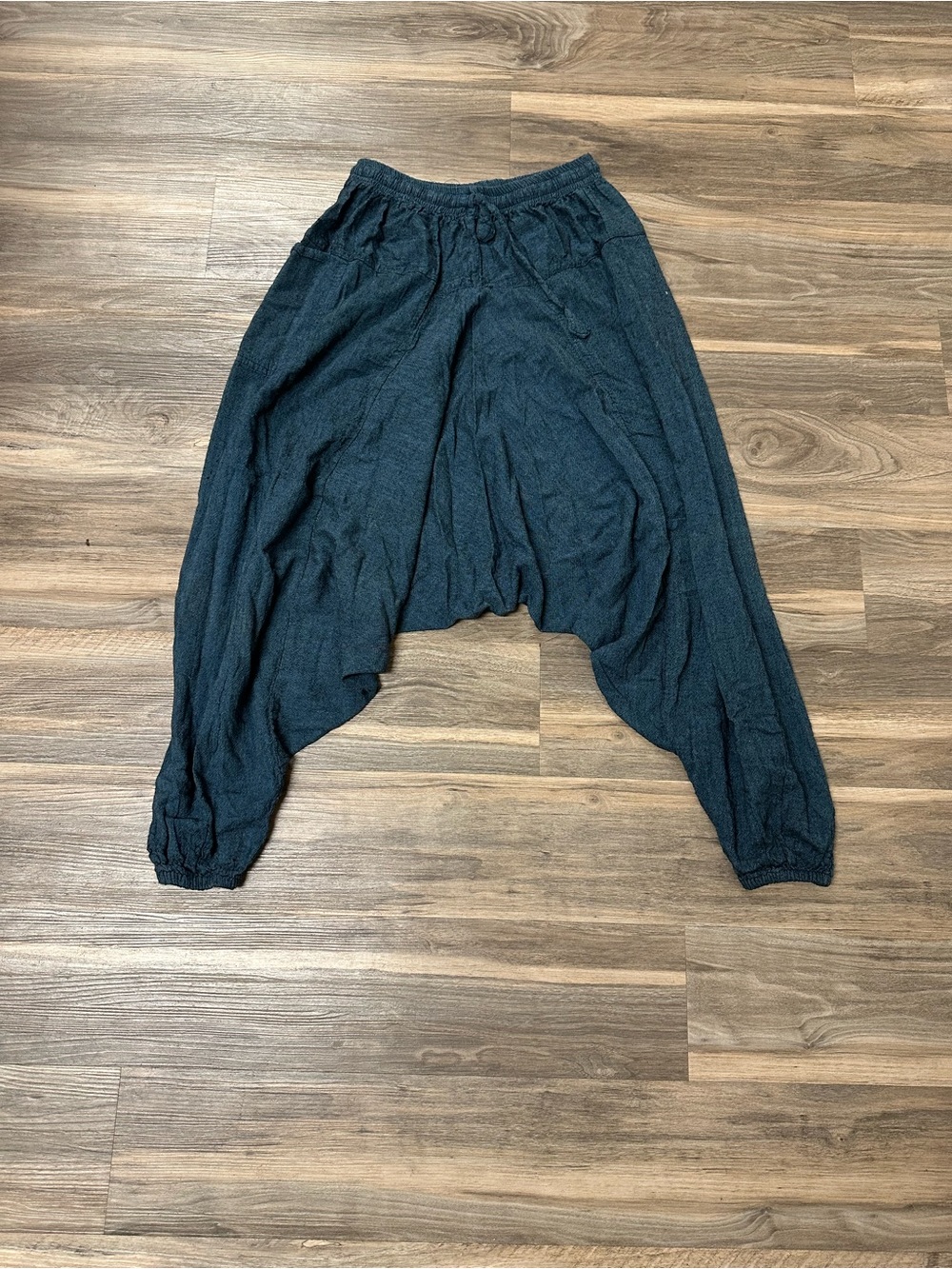 Blue Cotton Harem Pants